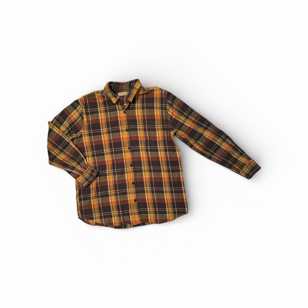 PacSun Yellow and Blue Plaid Men's Shirt